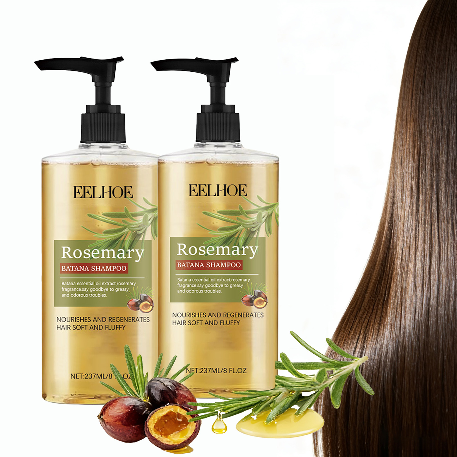 Men'S Grooming Oil - Shampoo all'olio essenziale di rosmarino Batana