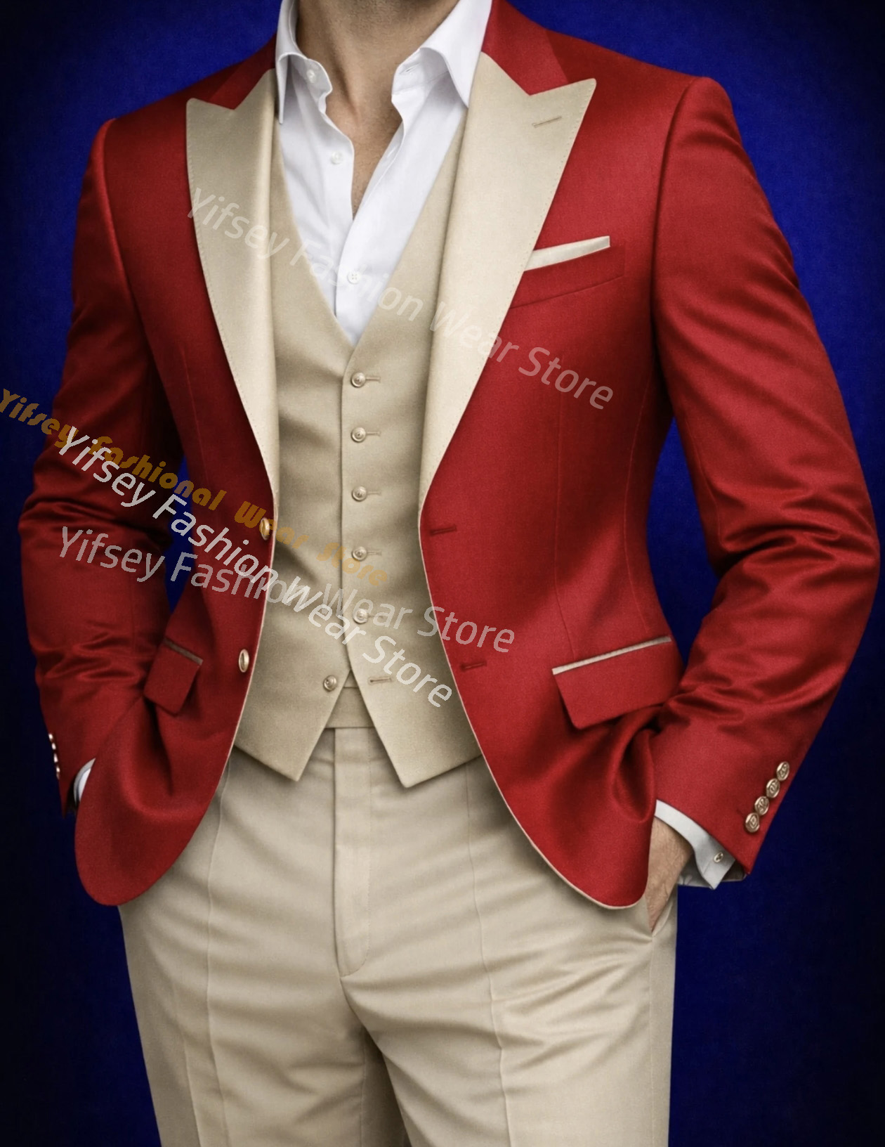 Men'S Grooming Brands - Completo da Uomo Rosso, Set di