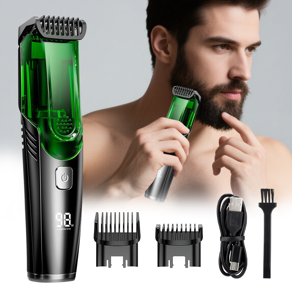 Men'S Grooming Vacuum - Regolabarba Elettrico Ricaricabile Senza Fili per