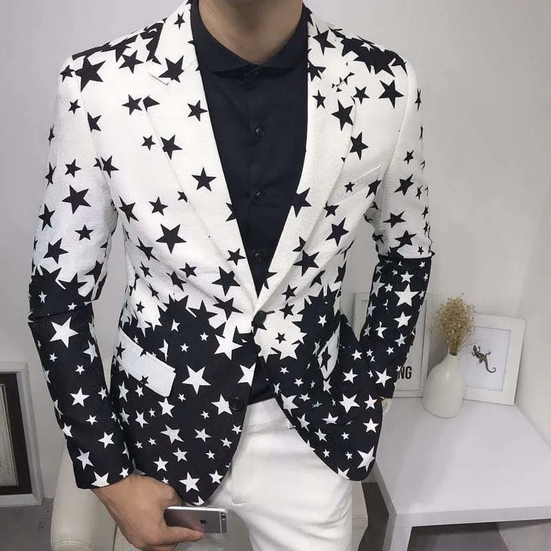 Men'S Grooming Brands - Blazer Slim Fit con Stampa a
